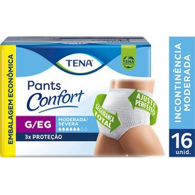 ROUPA ÍNTIMA DESCARTÁVEL TENA PANTS CONFORT G/EG 16 UNIDADES