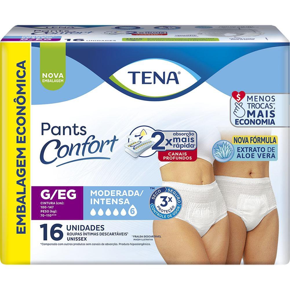Roupa Íntima Descartável Tena Pants Confort G/eg 16 Unidades