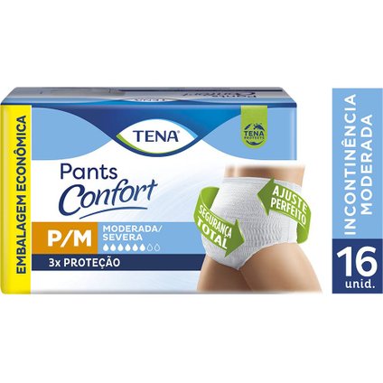 ROUPA ÍNTIMA TENA PANTS CONFORT  P/M 16 UNIDADES