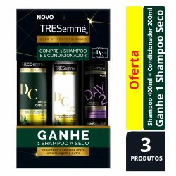 Kit Tresemme Detox Shampoo 400 Ml + Condicionador 200ml + Shampoo Seco Grátis