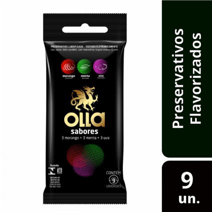 PRESERVATIVO CAMISINHA OLLA 3 SABORES - 9 UNIDADES