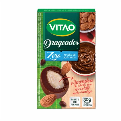 CHOCOLATE VITAO AMENDOA MEIO AMARGO ZERO DRAGEADO 30G