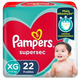FRALDA PAMPERS SUPERSEC PACOTÃO XG COM 22 UNIDADES