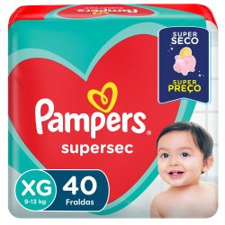Fralda Pampers Supersec Pacotão Xg Com 40 Unidades