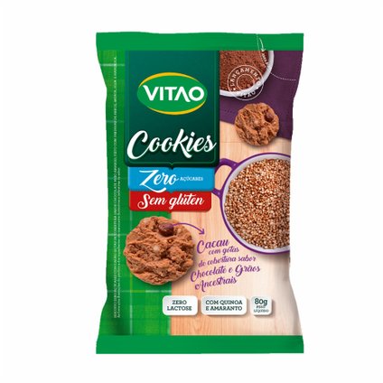 COOKIES VITAO GRAOS E CACAU SEM GLUTEN ZERO 80G