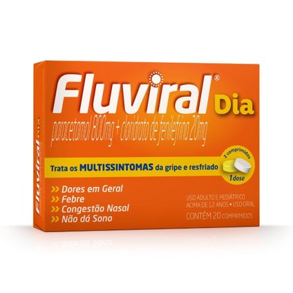 FLUVIRAL DIA  CONTRA GRIPE E RESFRIADO 20 COMPRIMIDOS