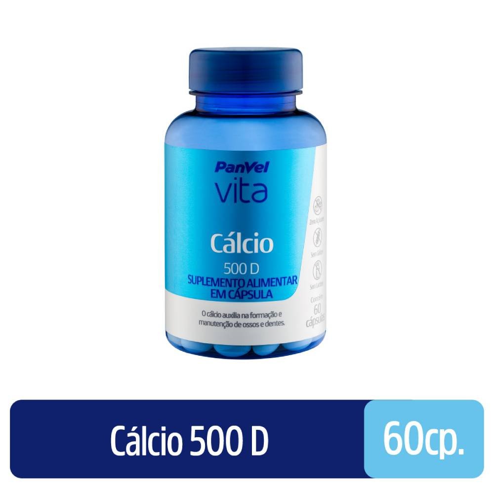 CÁLCIO 500 D PANVEL VITA 60 CÁPSULAS