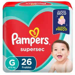 Fralda Pampers Supersec Pacotão G Com 26 Unidades
