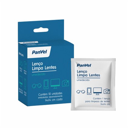 LENÇO LIMPA LENTES PANVEL COM 10 UNIDADES