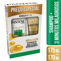 Shampoo Pantene Restauração 175ml + Condicionador 3 Minutos Milagrosos 170ml