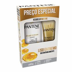 Shampoo Pantene Liso Extremo 175ml + Condicionador 3 Minutos Milagrosos 170ml