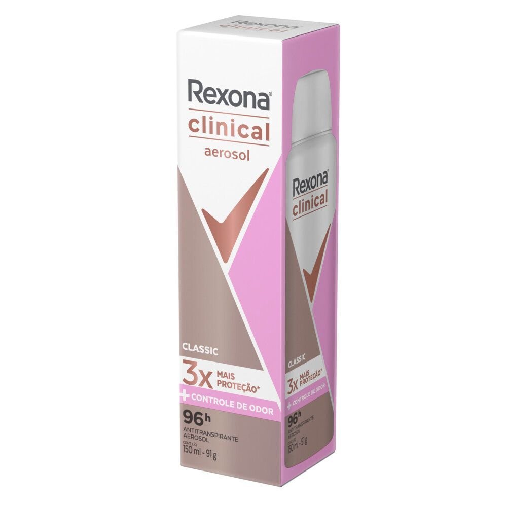 Desodorante Aerosol Rexona Men Clinical Clean 150ml - PanVel Farmácias