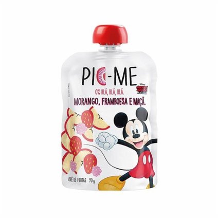 PURÊ DE FRUTAS PIC ME DISNEY FRAMBOESA E MAÇÃ POUCH 90G