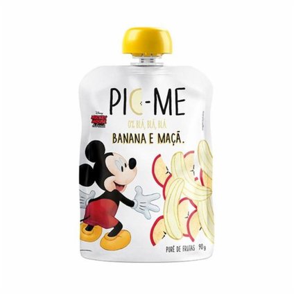 PURÊ DE FRUTAS PIC ME DISNEY BANANA E MAÇÃ POUCH 90G