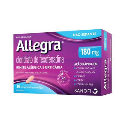 ANTIALÉRGICO ALLEGRA 180MG 30 COMPRIMIDOS