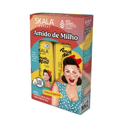 KIT SKALA AMIDO DE MILHO SHAMPOO 325ML + CONDICIONADOR 325ML
