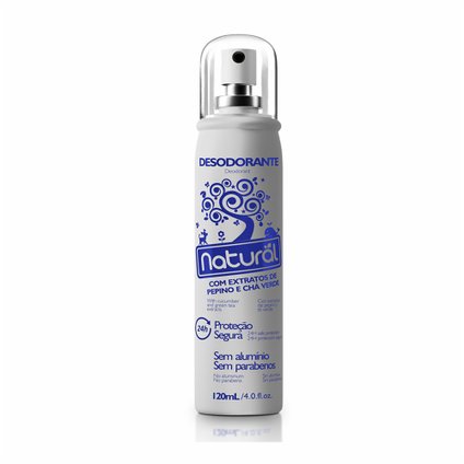 DESODORANTE NATURAL SUAVETEX SPRAY COM EXTRATOS DE PEPINO + CHA VERDE  SEM ALUMINIO 120M