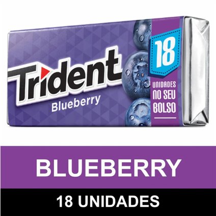 GOMA DE MASCAR TRIDENT 18S BLUEBERRY AVULSO
