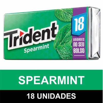 GOMA DE MASCAR TRIDENT 18S MENTA  AVULSO