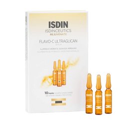 SÉRUM FACIAL ANTIOXIDANTE COM VITAMINA C ISDIN ISDINCEUTICS FLAVO-C ULTRAGLICAN 10 UNIDADES