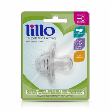 CHUPETA LILLO 100% SILICONE TRANSPARENTE SIMETRICO TAMANHO 2