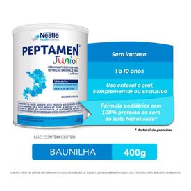 NUTRIÇÃO ENTERAL EM PÓ PEPTAMEN JUNIOR BAUNILHA 400 G
