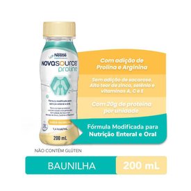 NUTRIÇÃO ENTERAL E ORAL NOVASOURCE PROLINE BAUNILHA 200ML