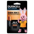 PILHA ALCALINA DURACELL OPTIMUM AA COM 4 UNIDADES