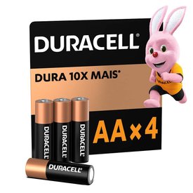 PILHA ALCALINA DURACELL AA COM 4 UNIDADES