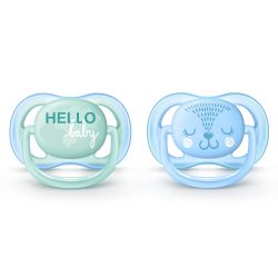 Chupeta Avent Ultra Air Decorada Azul C/2 0-6m