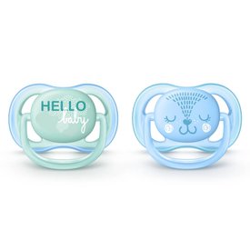 CHUPETA AVENT ULTRA AIR DECORADA AZUL 0-6M 2 UNIDADES