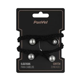 KIT 2 ELÁSTICOS DE CABELO PRETO TRANÇADOS COM PÉROLAS PANVEL ACESSÓRIOS