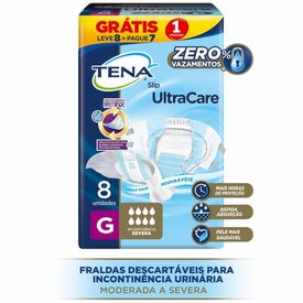 FRALDA ADULTO TENA SLIP ULTRA G LEVE 8 PAGUE 7 UNIDADES