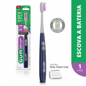 ESCOVA DENTAL ELETRICA A PILHA GUM ACTIVITAL SONIC DEEP CLEAN