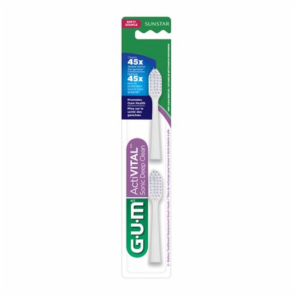 REFIL ESCOVA A BATERIA GUM ACTIVITAL SONIC DEEP CLEAN COM 2 UNIDADES