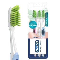 Kit Escova De Dente Oral-b Sensitive Gengiva Detox Extra Macia 3 Unidades