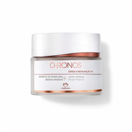 CREME NATURA CHRONOS ANTISSINAIS 70+ DEFESA E RESTAURAÇÃO FPS30 40G