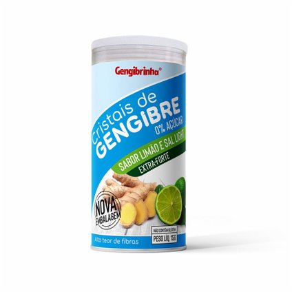CRISTAIS DE GENGIBRE GENGIBRINHA LIMÃO E SAL LIGHT EXTRA FORTE ZERO AÇÚCAR 15G AVULSO
