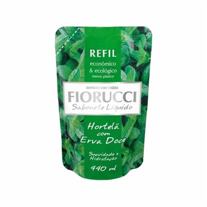 SABONETE LIQUIDO REFIL FIORUCCI HORTELA C ERVA DOCE 440ML