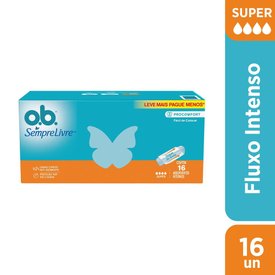 ABSORVENTE INTERNO OB PROCOMFORT SUPER LEVE MAIS PAGUE MENOS COM 16 UNIDADES