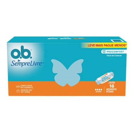ABSORVENTE INTERNO OB PROCOMFORT SUPER LEVE MAIS PAGUE MENOS COM 16 UNIDADES