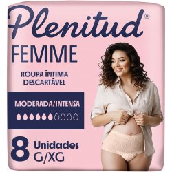 Roupa Íntima Plenitud Femme Para Incontinência G/xg 8 Unidades