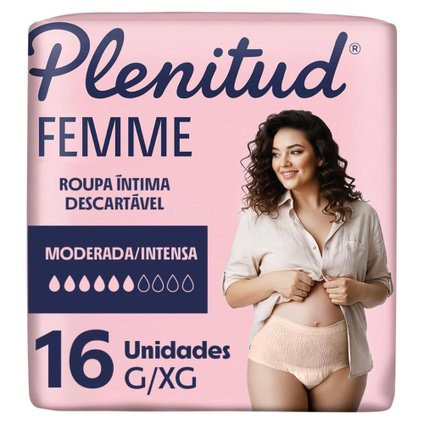 ROUPA ÍNTIMA FEMININA PLENITUD FEMME G/XG LEVE 16 PAGUE COM 15 UNIDADES