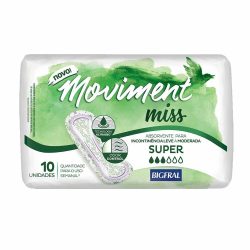 Absorvente Para Incontinência Bigfral Moviment Miss Super Com 10 Unidades