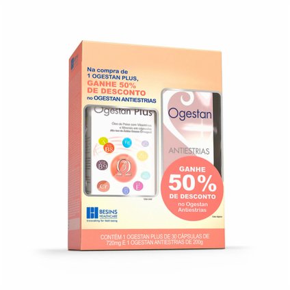 OGESTAN PLUS 30 CP + CREME ANTIESTRIAS 200G 50%OFF