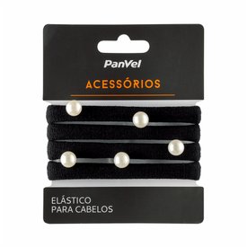 KIT 4 ELÁSTICOS PARA CABELOS PÉROLAS PANVEL ACESSÓRIOS