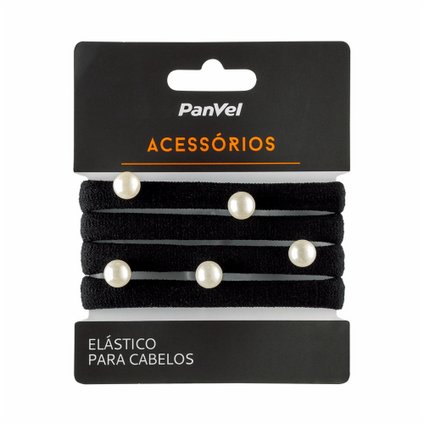 KIT 4 ELÁSTICOS PARA CABELOS PÉROLAS PANVEL ACESSÓRIOS