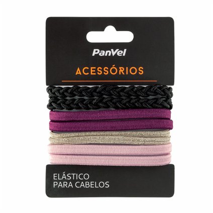 KIT COM 8 ELÁSTICOS COLOR COLEÇÃO VINHO PANVEL ACESSORIOS 19