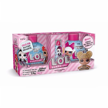 KIT LOL SURPRISE SUAVE SHAMPOO + CONDICIONADOR 230ML GRÁTIS BATOM
