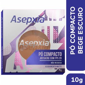 PÓ COMPACTO ANTIACNEICO ASÉPXIA BEGE ESCURO FPS 20 10G